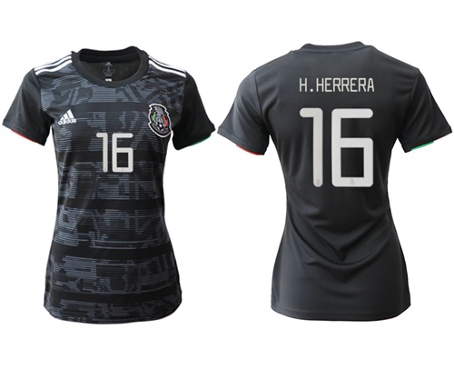 Women's Mexico #16 H.Herrera Home Soccer Country Jersey
